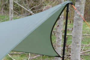 Wingman Tarp With Hiking Poles Close Up